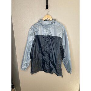 Mack Russo Mens Lightweight Hooded Windbreaker Jacket Two-Tone Blue‎ Size Medium